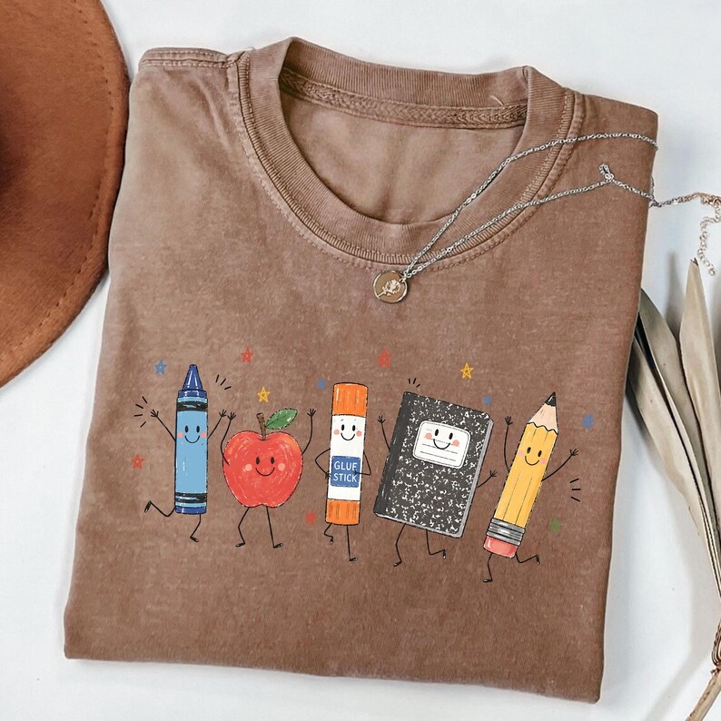 Cute School Supply Cartoon Classic T-Shirt