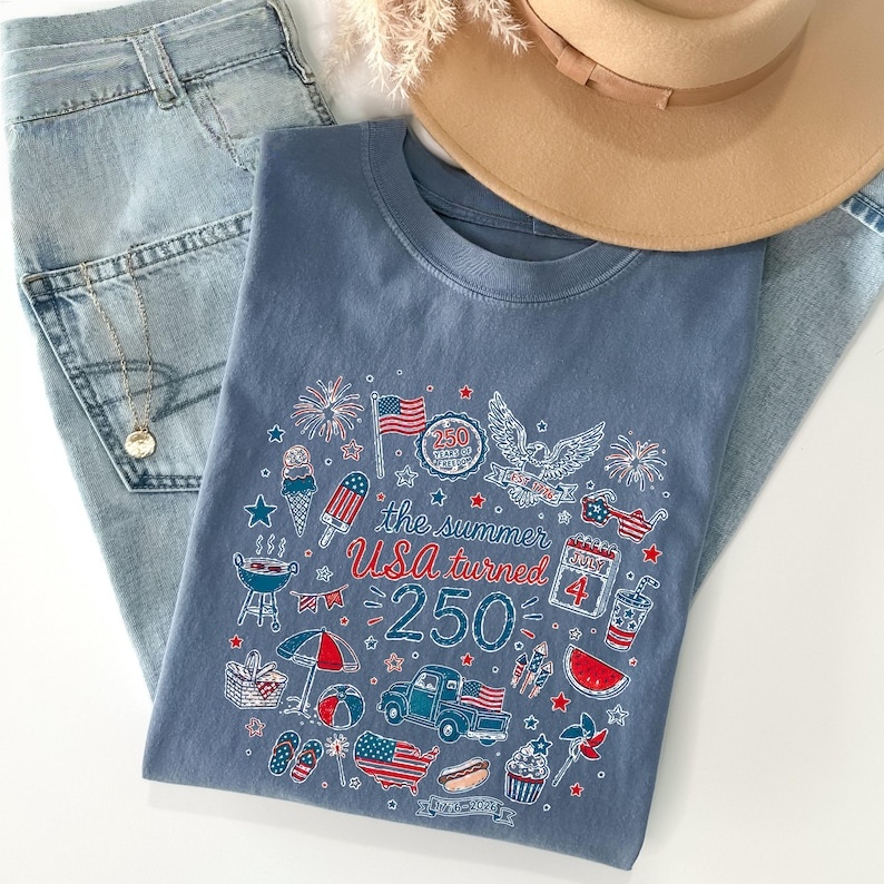 Vintage USA 250 Summer Holiday Graphic T-Shirt