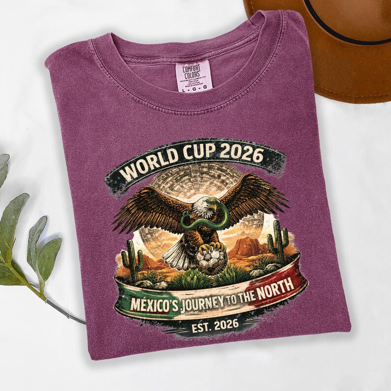 MEXICO WORLD CUP 2026 EAGLE GRAPHIC T-SHIRT - Vintage Washed Apparel by VanceMade