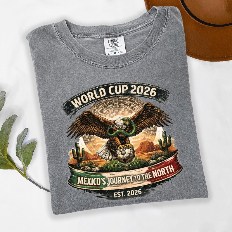 MEXICO WORLD CUP 2026 EAGLE GRAPHIC T-SHIRT - Vintage Washed Apparel by VanceMade