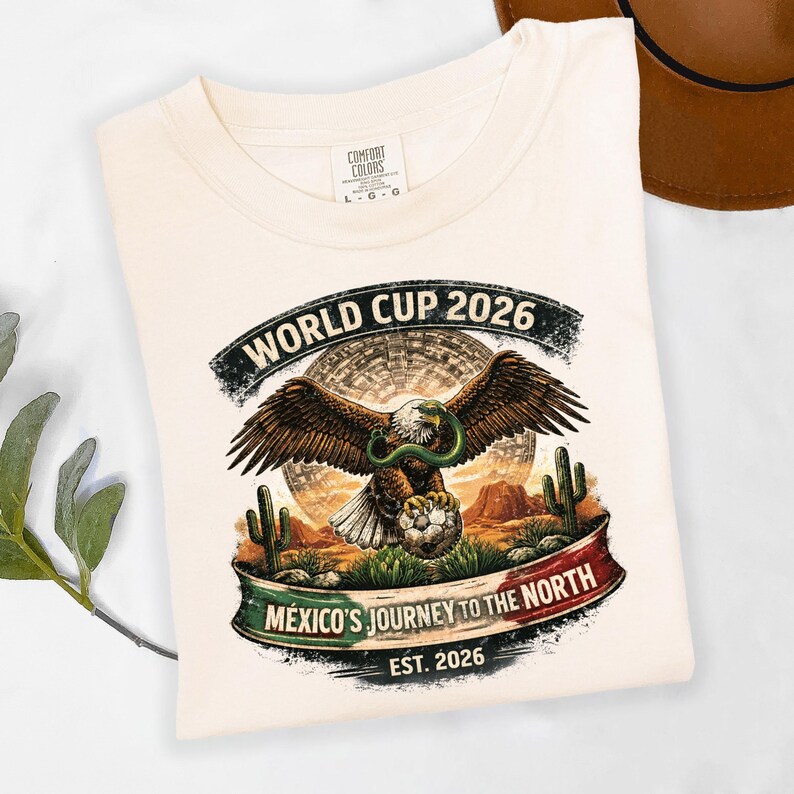 MEXICO WORLD CUP 2026 EAGLE GRAPHIC T-SHIRT - Vintage Washed Apparel by VanceMade