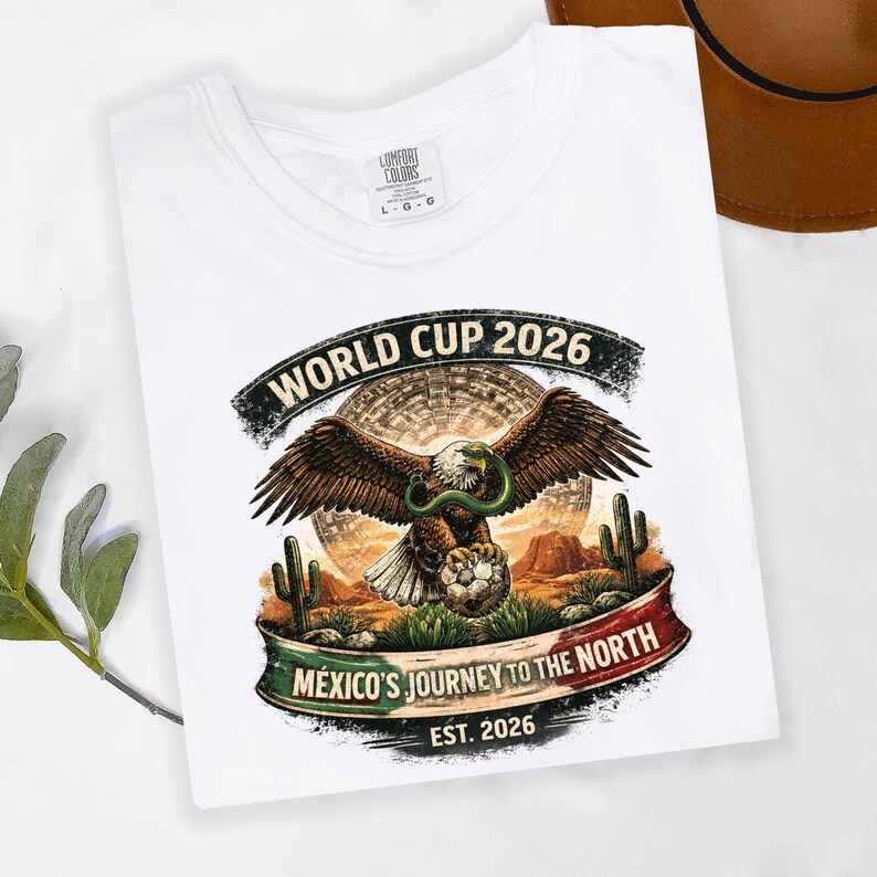 MEXICO WORLD CUP 2026 EAGLE GRAPHIC T-SHIRT - Vintage Washed Apparel by VanceMade
