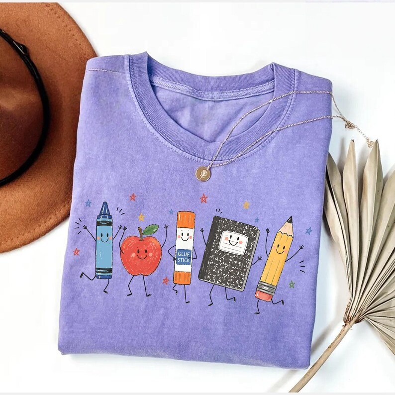 Cute School Supply Cartoon Classic T-Shirt