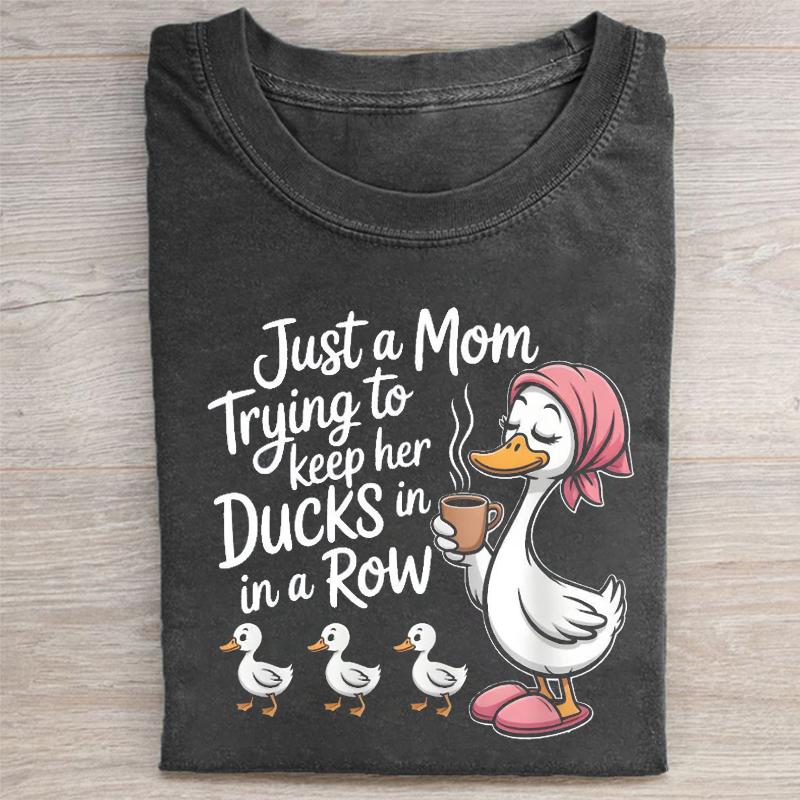 Funny Duck Mom T-shirt - Vintage Washed Apparel by VanceMade