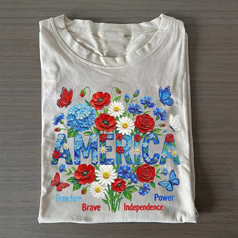 Patriotic Flower T-shirt - Vintage Washed Apparel by VanceMade