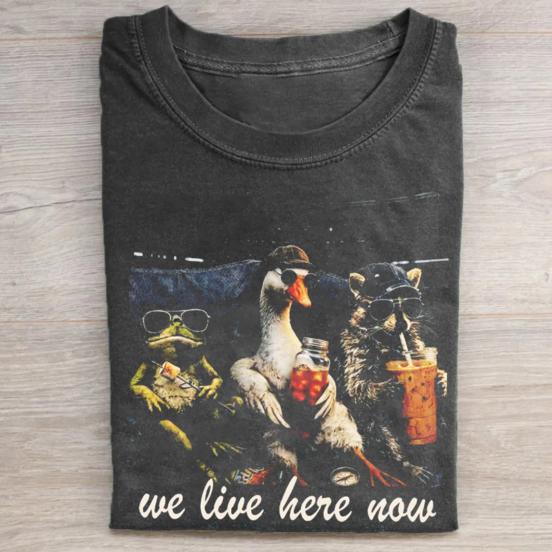 We Live Here Now T-shirt - Vintage Washed Apparel by VanceMade
