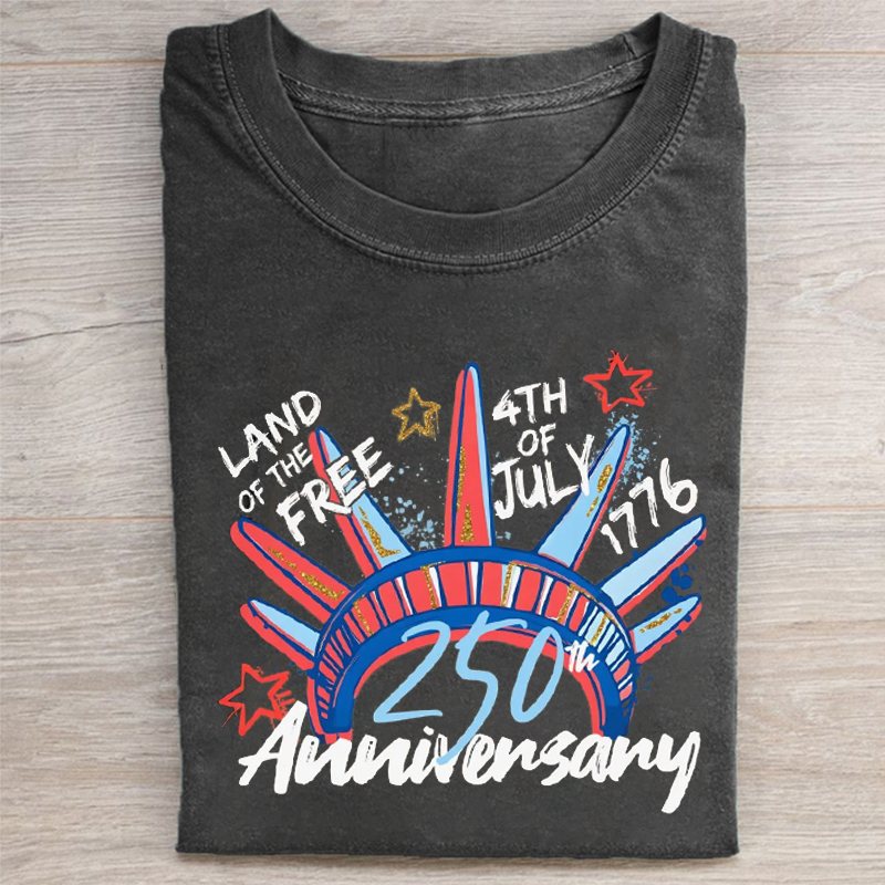 250th Birthday USA T-shirt - Vintage Washed Apparel by VanceMade