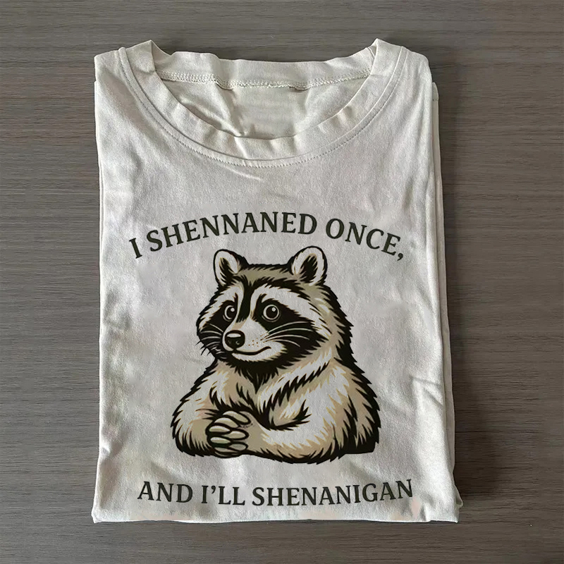 I Shennaned Once and I'll Shenanigan Funny Raccoon T-shirt - Vintage Washed Apparel by VanceMade