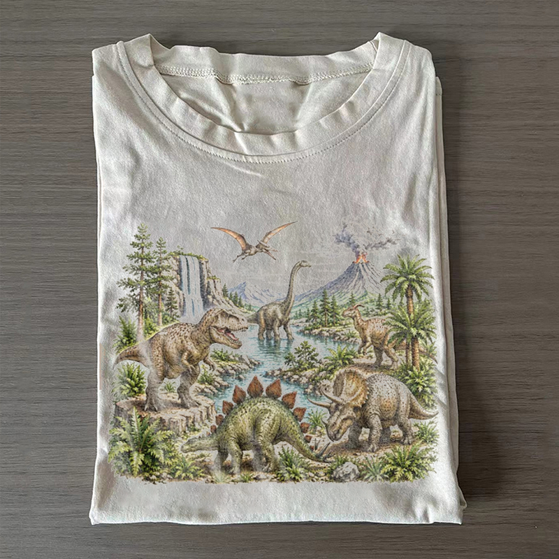 Vintage Dinosaur Landscape Graphic T-shirt