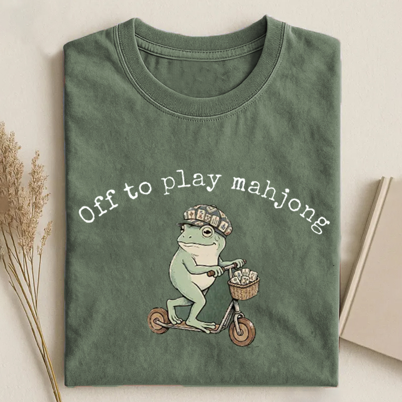 Off To Play Mahjong Frog T-shirt