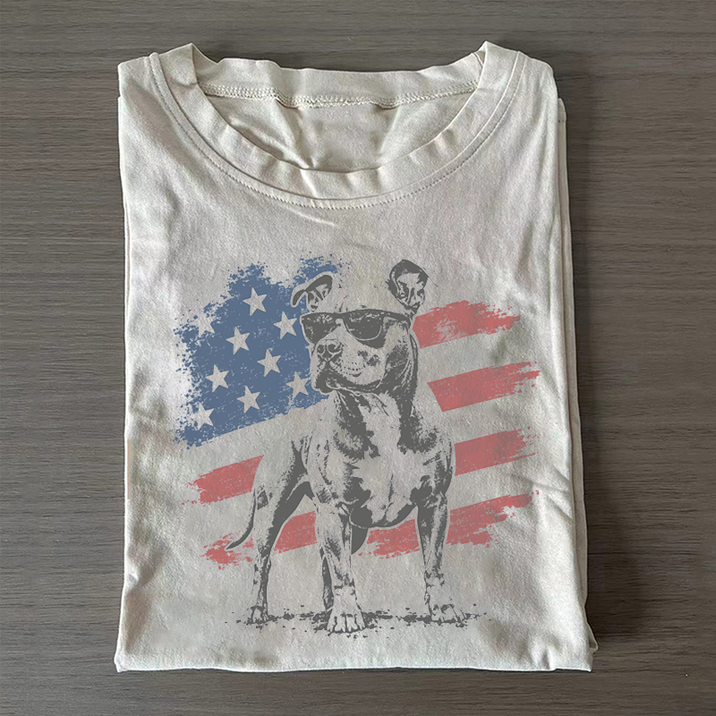 Pit Bull American Flag T-shirt