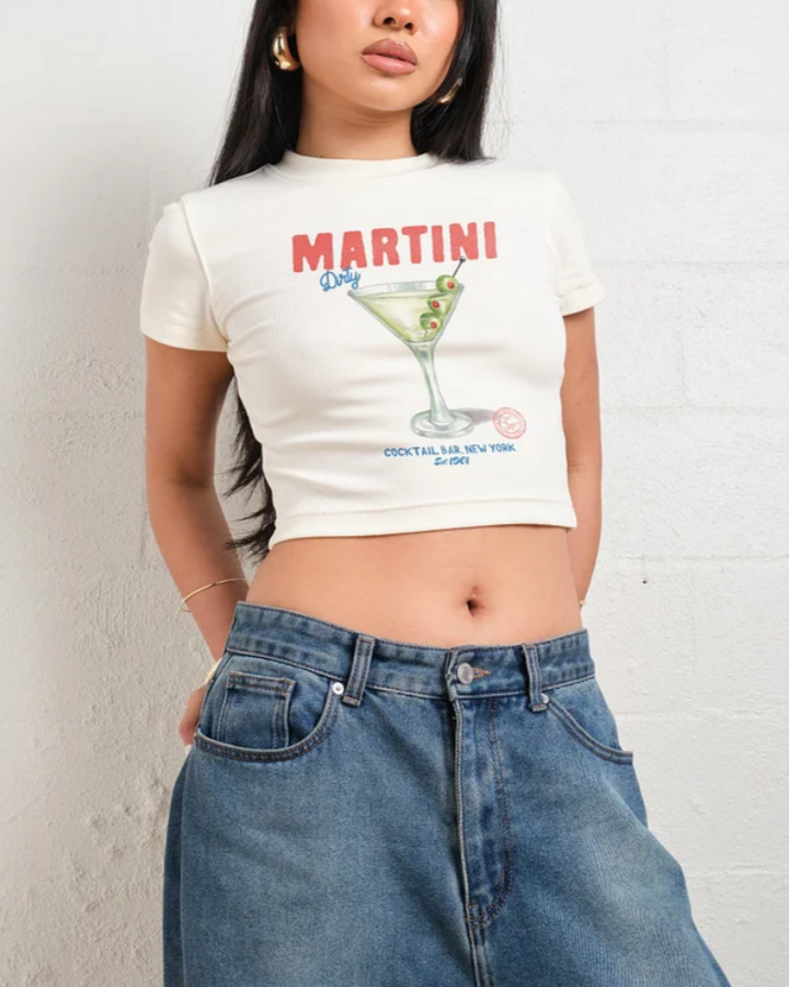 Dirty Martini Baby Tee - Vintage Washed Apparel by VanceMade