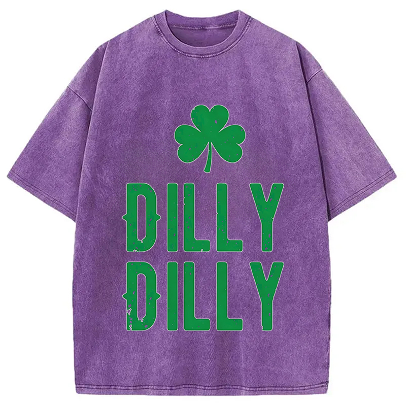 Dilly dilly St Patricks Day Washed T-Shirt - Vintage Washed Apparel by VanceMade