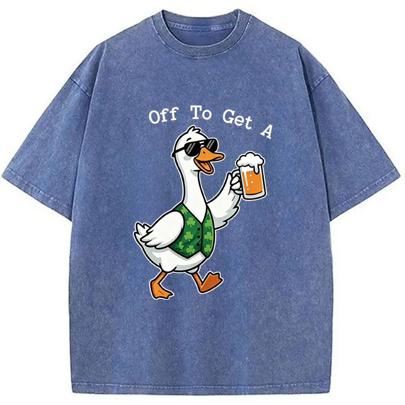 St Paddys Day Goose Washed T-Shirt - Vintage Washed Apparel by VanceMade