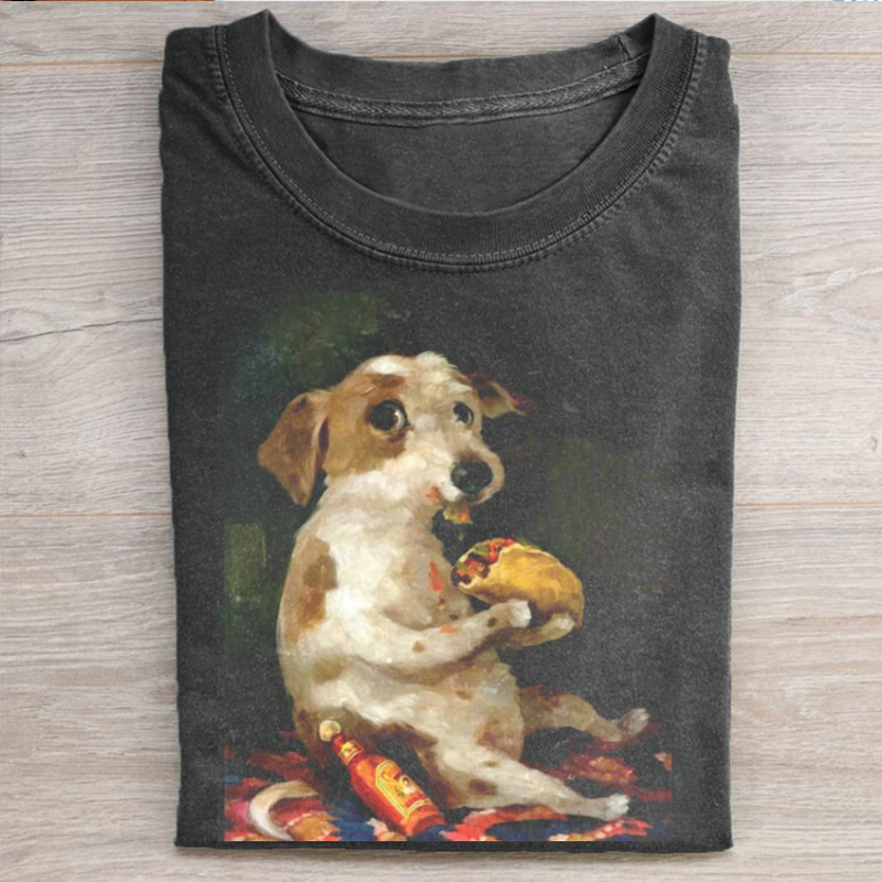 ShawnCraft® Official: Dog Chill With Taco Bell Vintage T-shirt - Premium Breathable Cotton Apparel