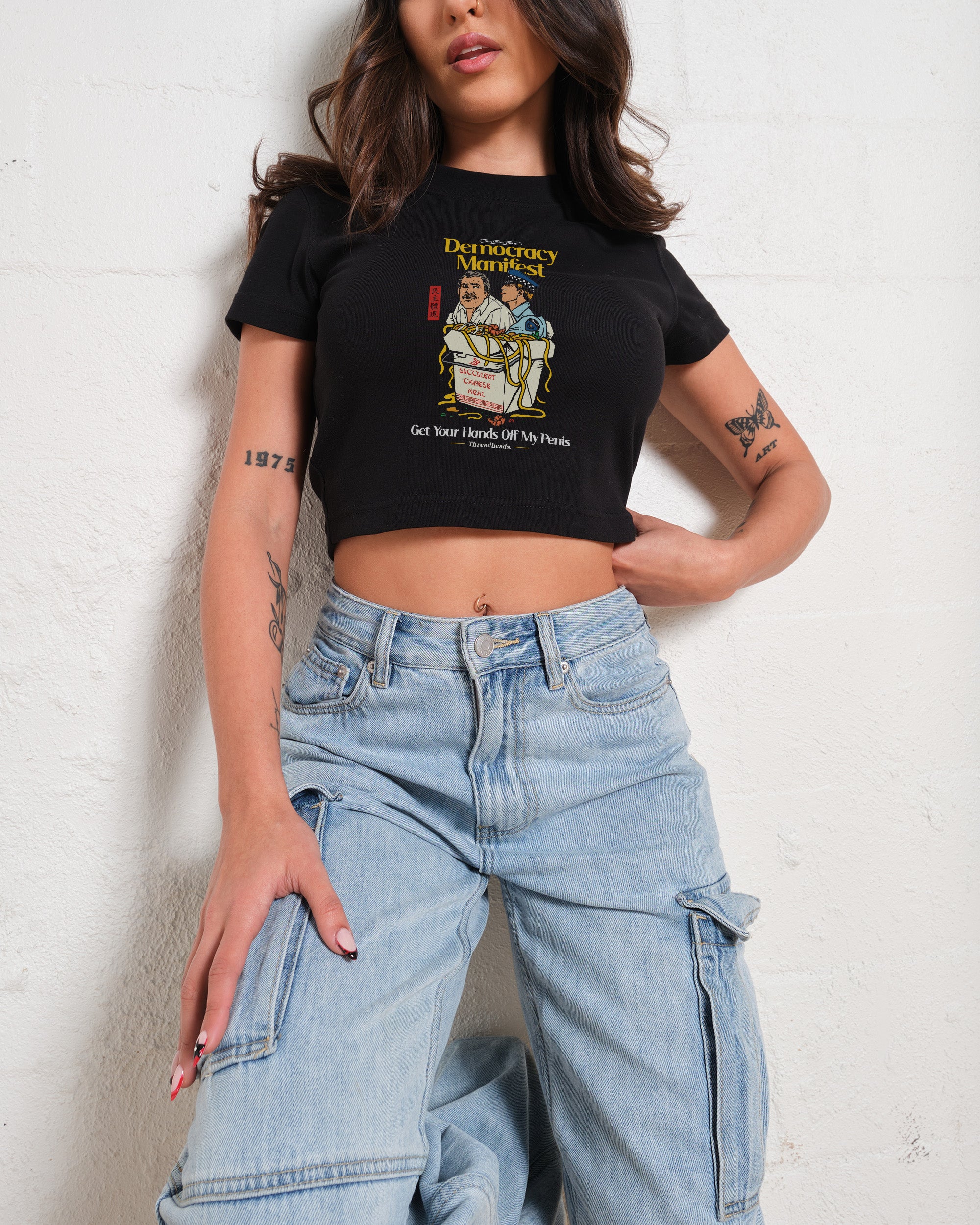 Democracy Manifest Volume II Baby Tee - Vintage Washed Apparel by VanceMade