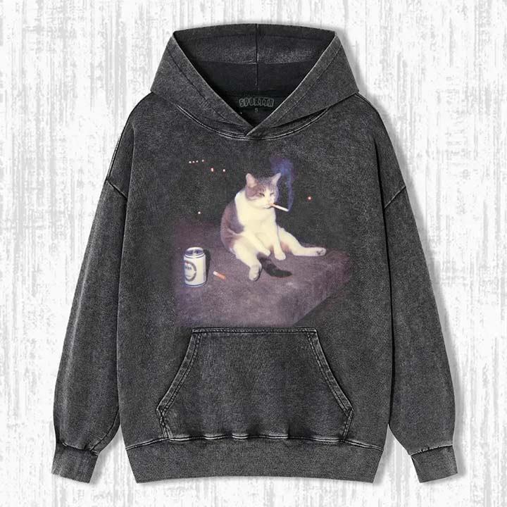 WACKY CAT SWEATSHIRTS & HOODIES - Vintage Washed Apparel by VanceMade