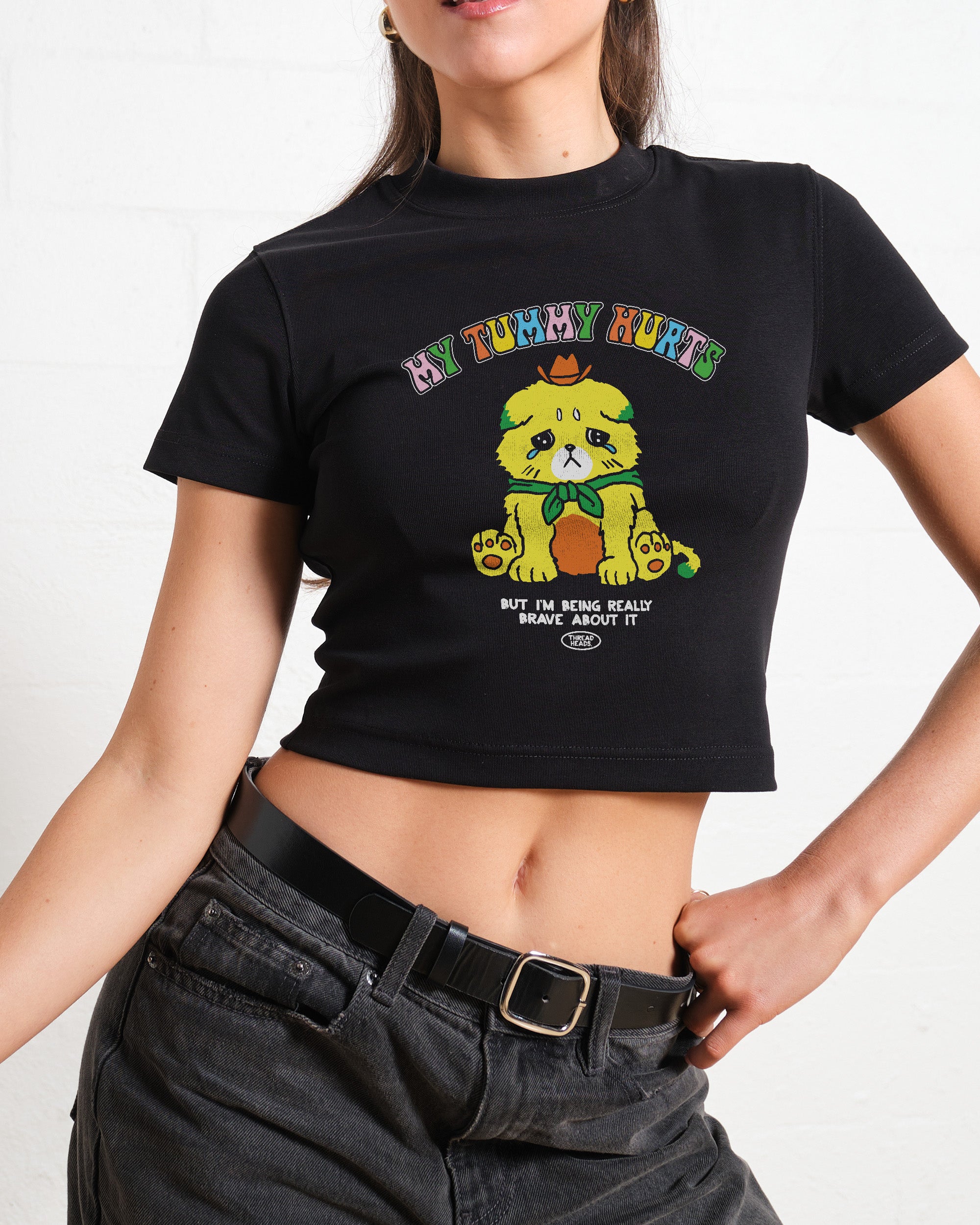 My Tummy Hurts Baby Tee - Vintage Washed Apparel by VanceMade