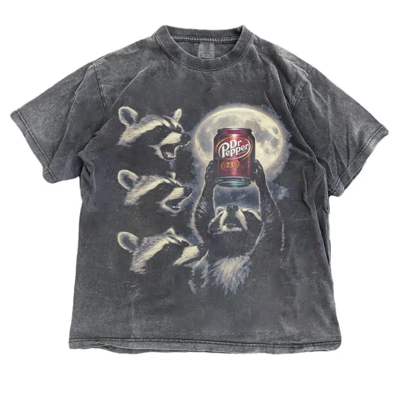 Funny Raccoon T-Shirt - Vintage Washed Apparel by VanceMade