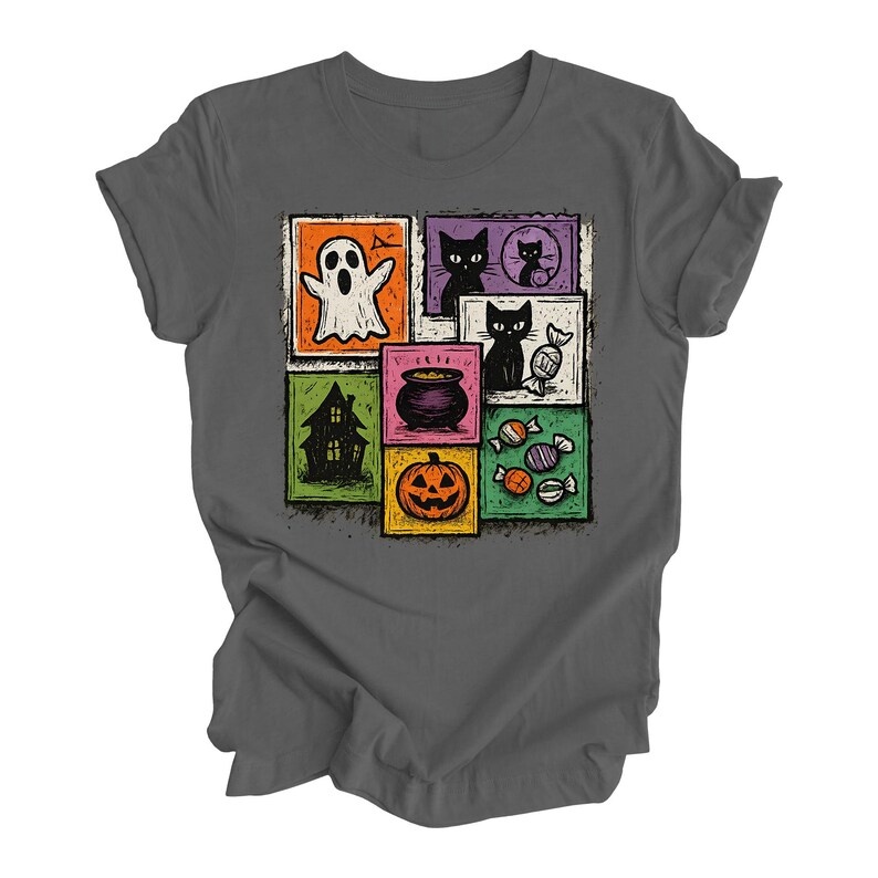 Halloween Elements Patch Graphic T‑Shirt