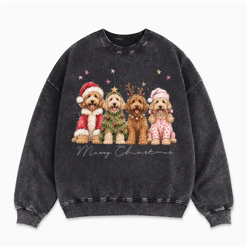 Cute Goldendoodle Merry Christmas Sweatshirt