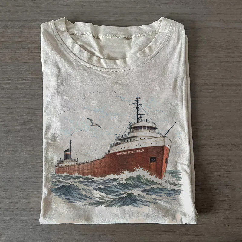 Vintage Great Lakes Freight Ship T-shirt