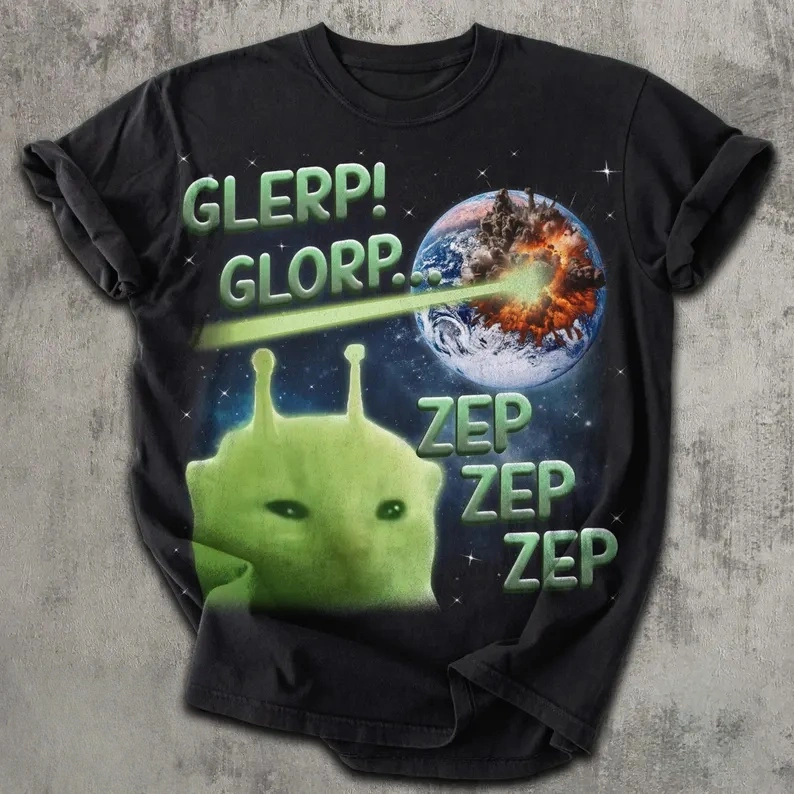 Glerp Glorp Alien Cat T-Shirt