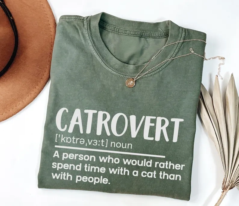 Catrovert Cat Lover Graphic T-Shirt