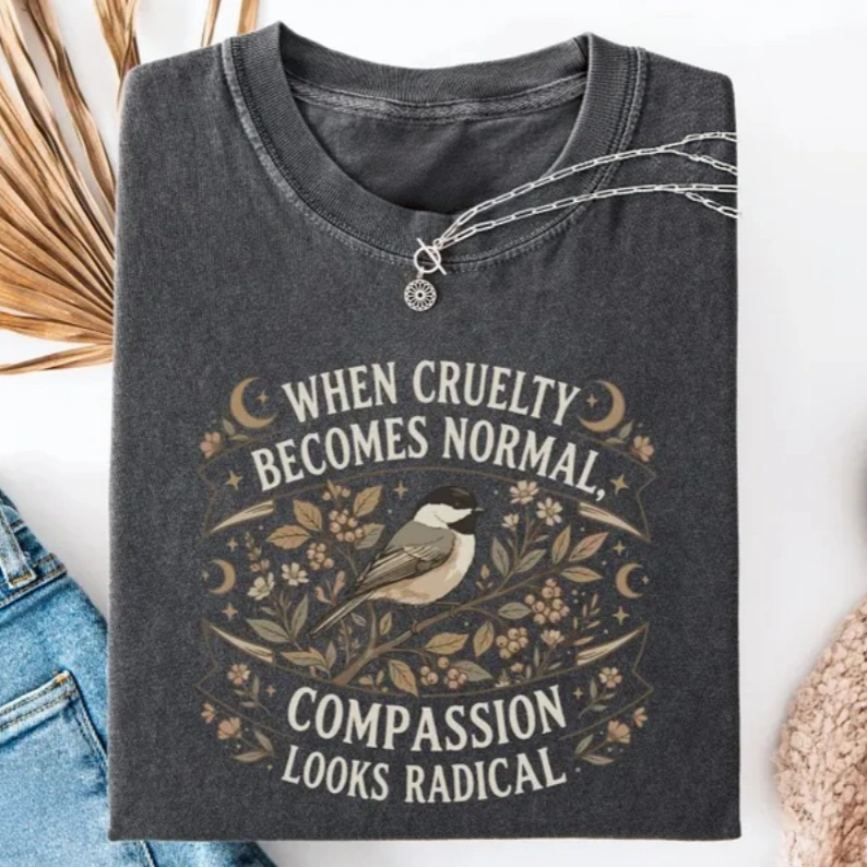 Radical Compassion Vintage Bird Graphic T-Shirt