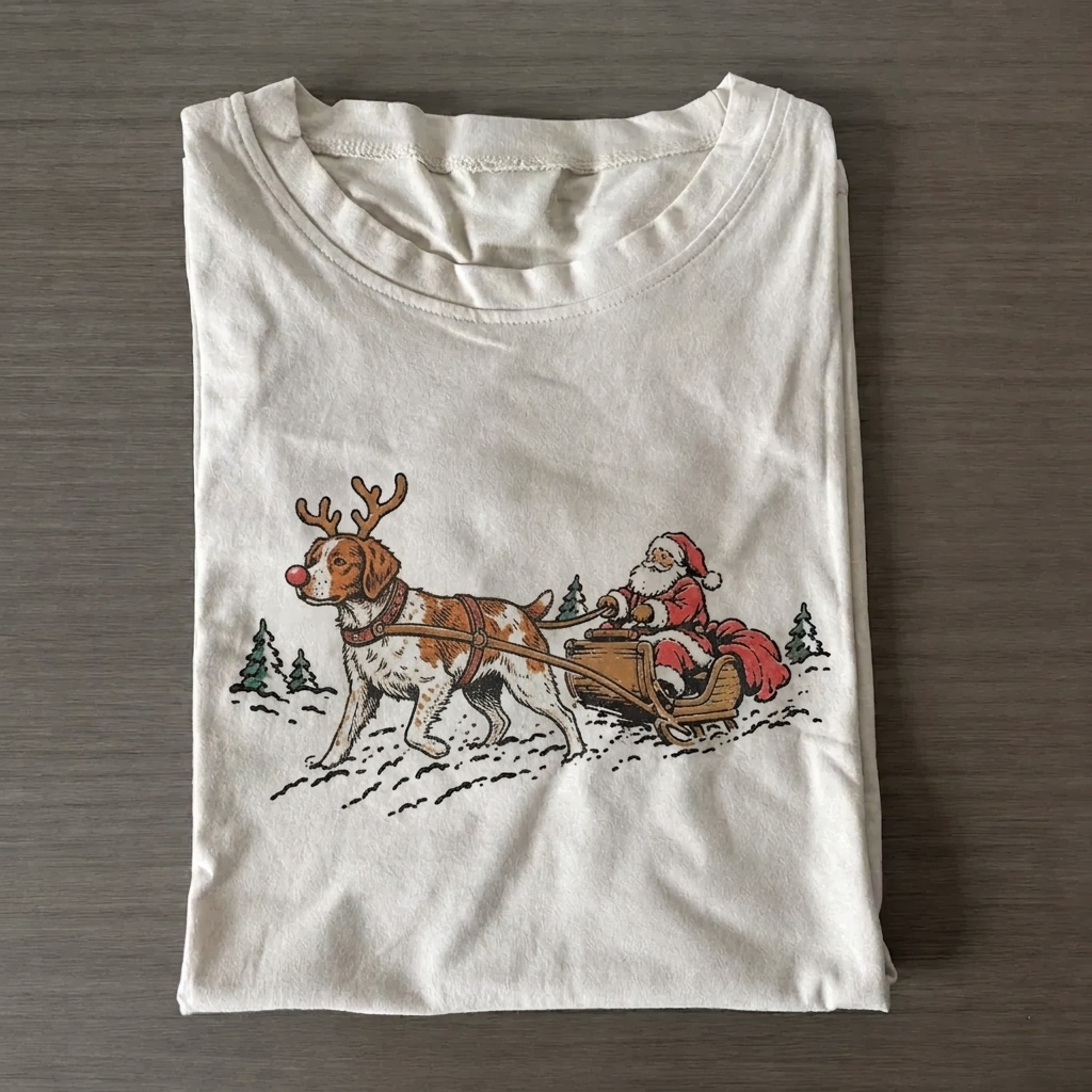 Christmas Brittany Dog T-shirt