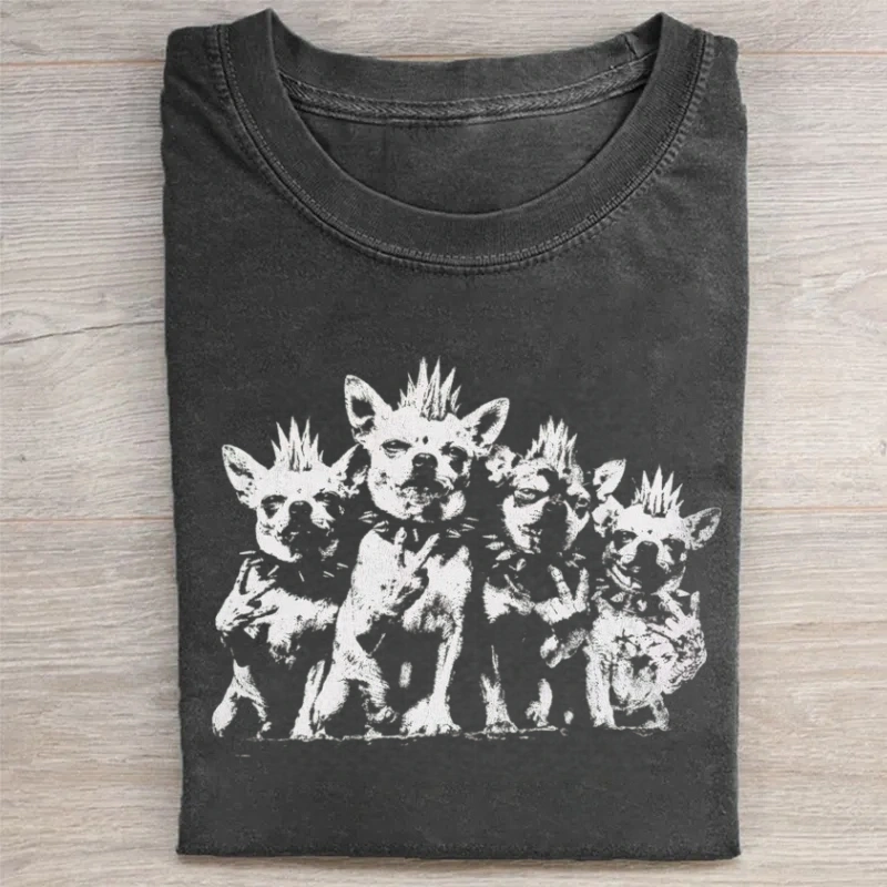 Punk Rock Chihuahua Graphic T-Shirt