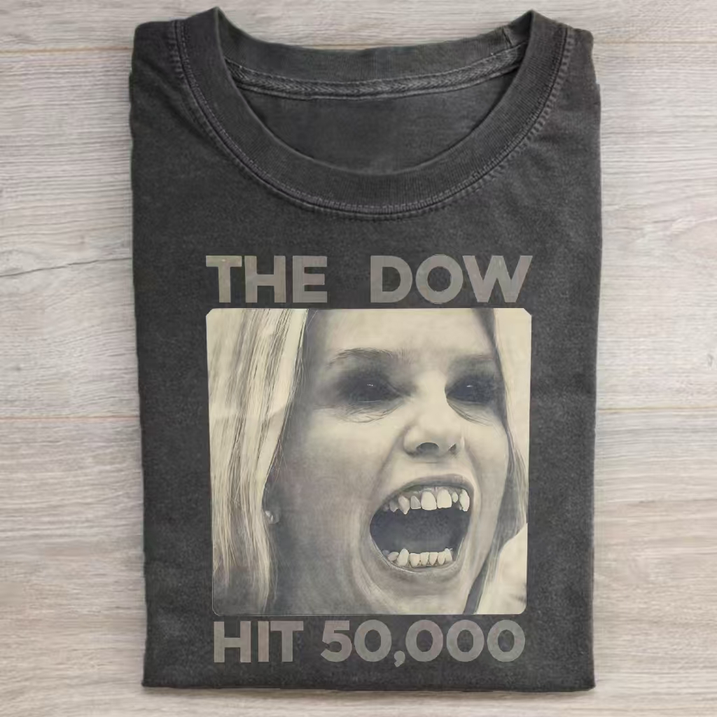 "The Dow Hit 50,000" Funny Meme T-shirt - Vintage Washed Apparel by VanceMade
