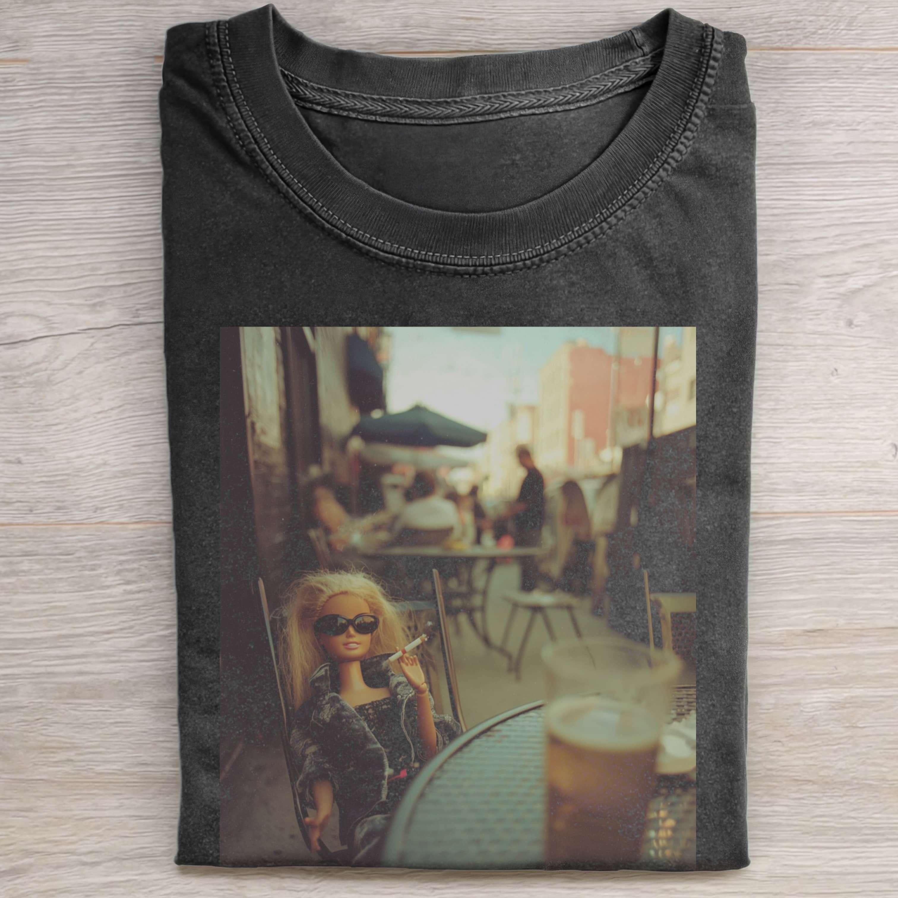 STREET AFTERNOON TEA Funny Doll Face GIRL TEE