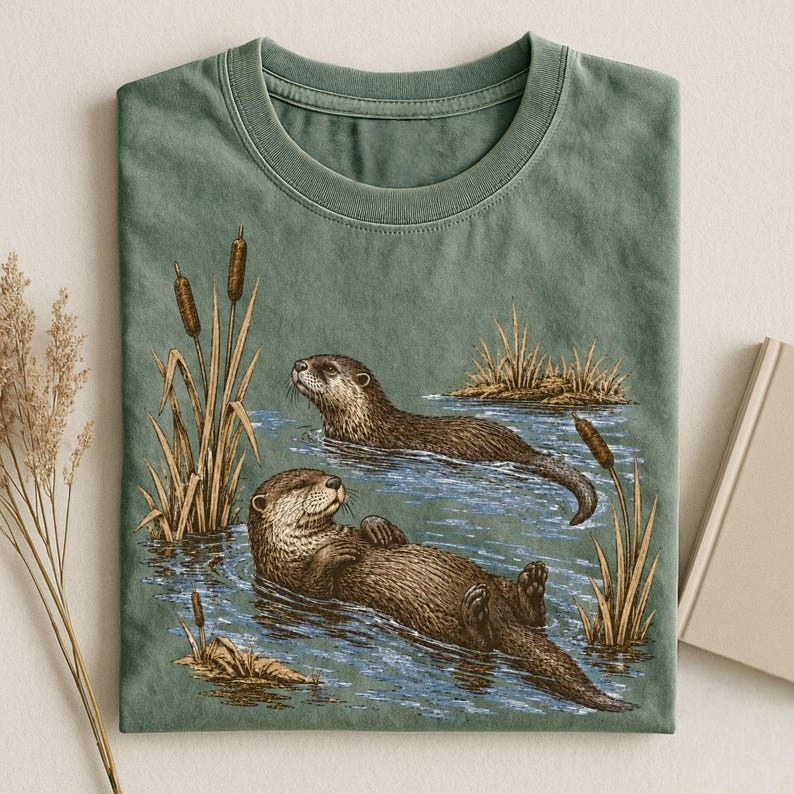 Vintage River Otters Wetland Classic T-Shirt
