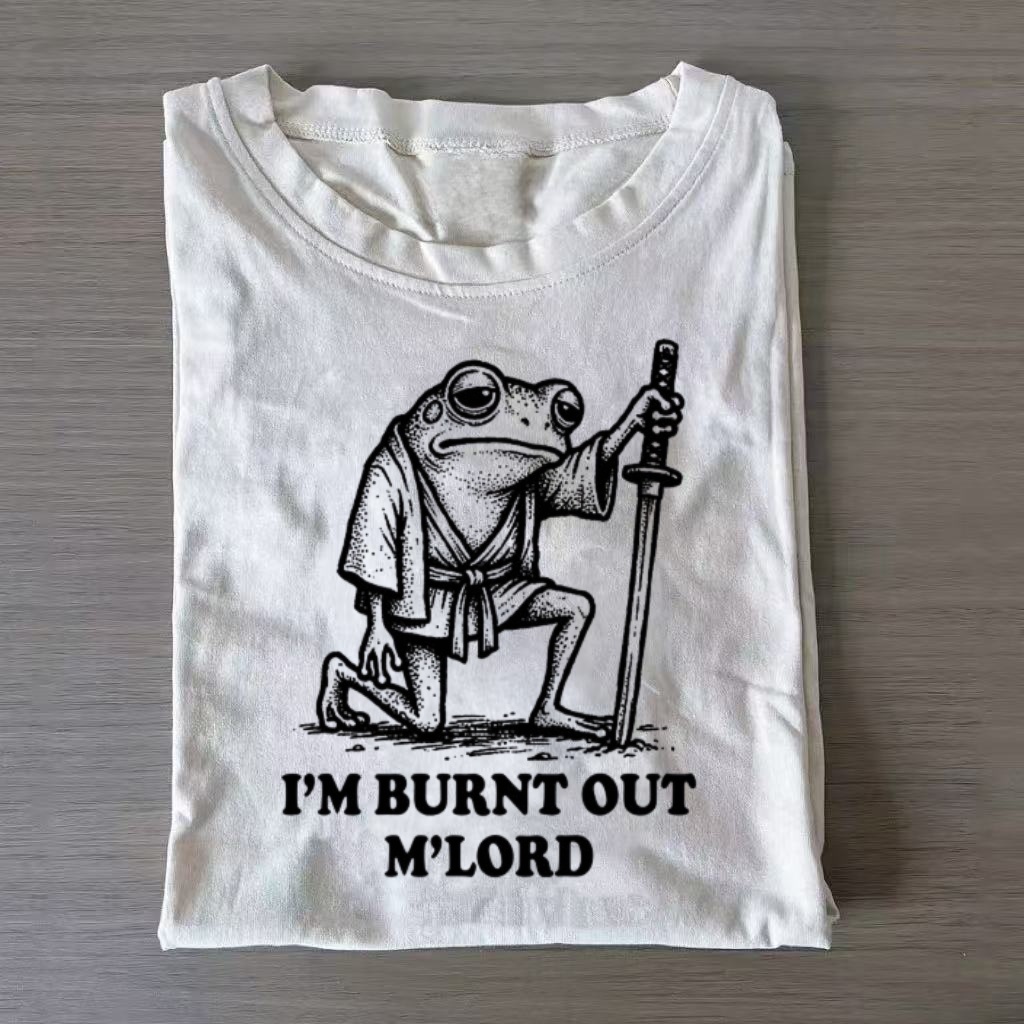 Exhausted Samurai Frog Quote Graphic T-Shirt