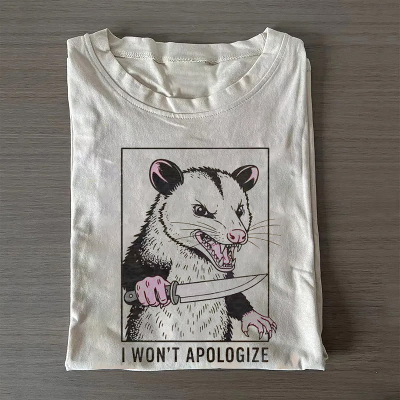 Retro Possum Weirdcore T-shirt - Vintage Washed Apparel by VanceMade