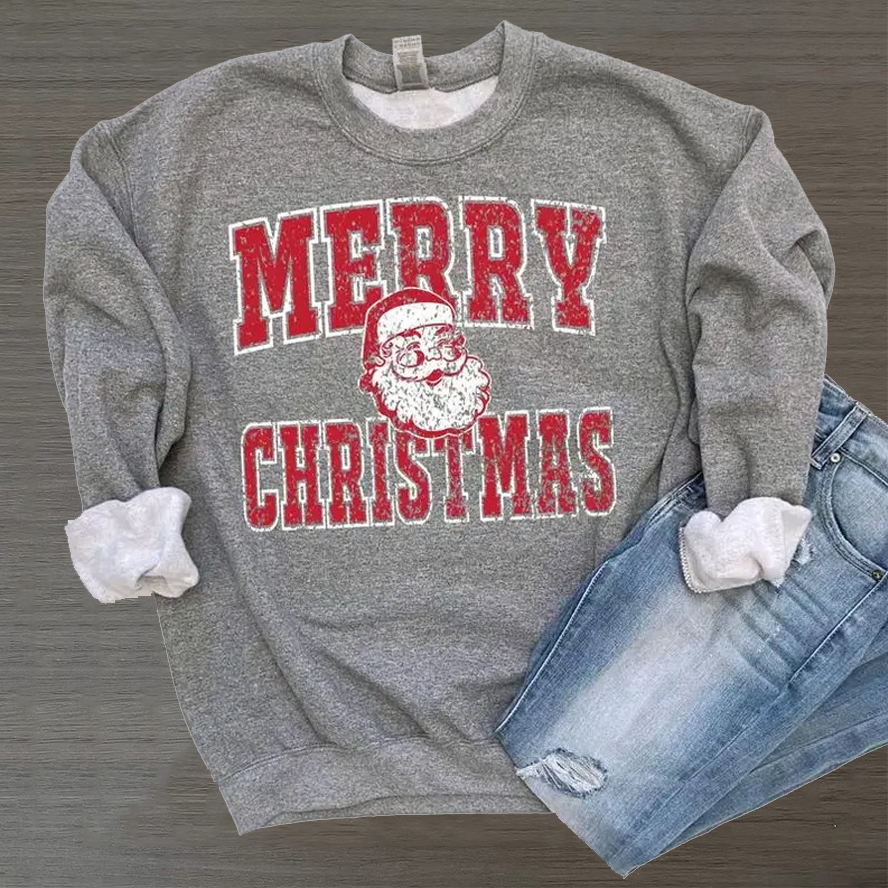 Merry Christmas Santa Sweatshirt - Vintage Washed Apparel by VanceMade