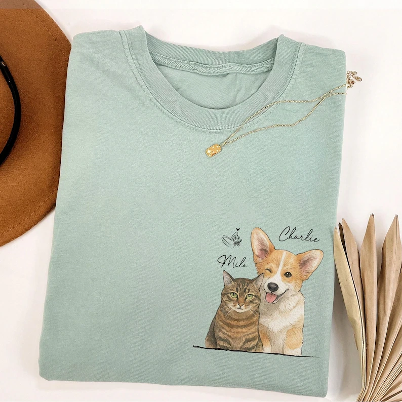 Watercolor Dog Face Graphic T-Shirt