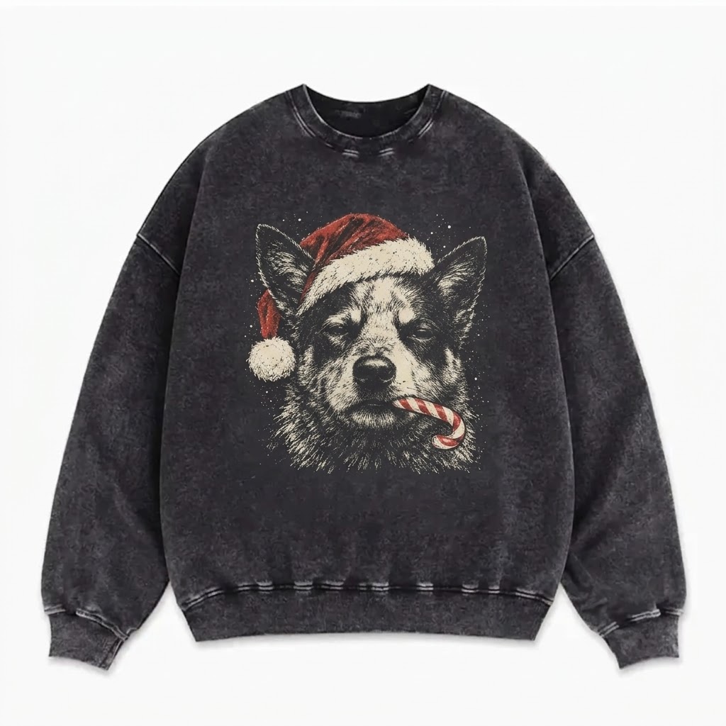 Blue Heeler Christmas Candy Cane Sweatshirt