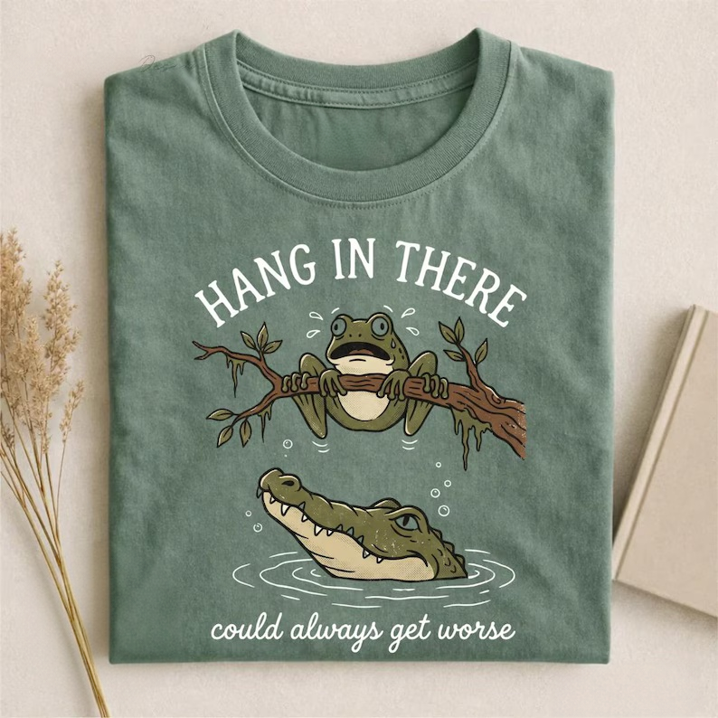 Sassy Frog Hang In There Graphic T-Shirt