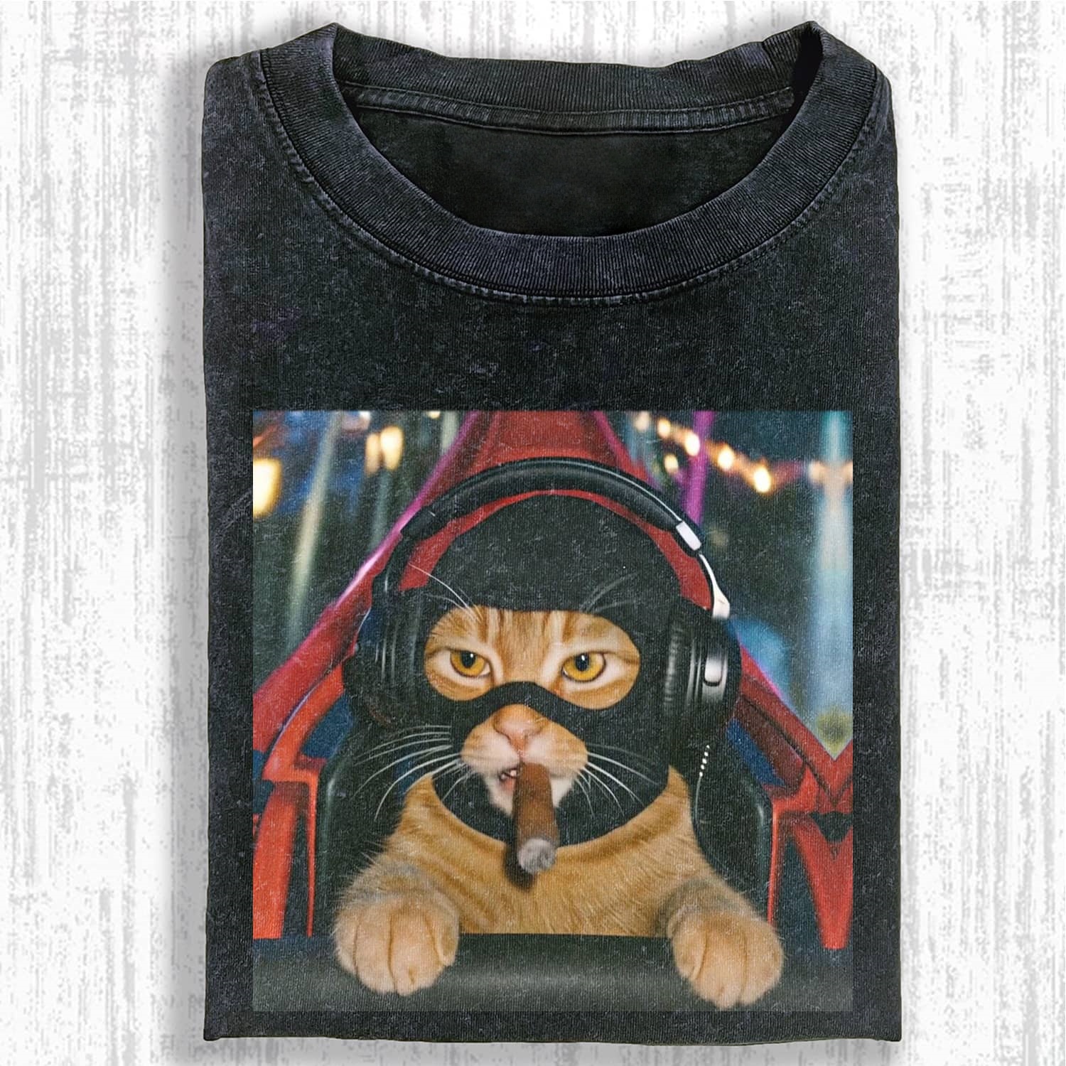 Wacky Smoking Cat T-shirt 