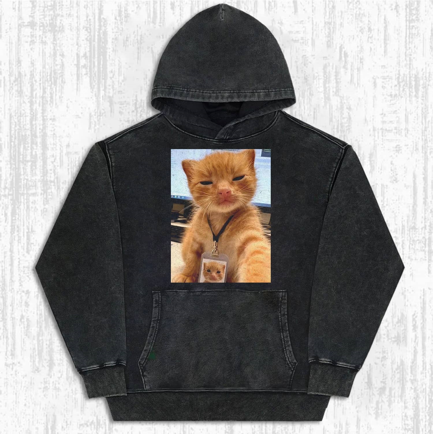 Office Cat The Cute Orange Cat with an ID Badge T-shirt
