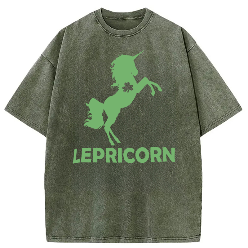 Lepricorn For St Patrick's Day Washed T-Shirt-Vance