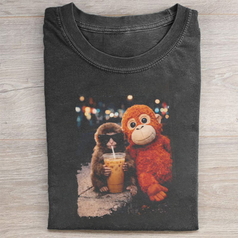 Punch Monkey T-shirt - Vintage Washed Apparel by VanceMade