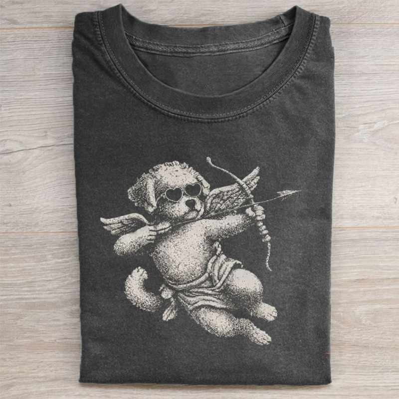 ShawnCraft® Official: Retro cupid, dog T-shirt - Premium Breathable Cotton Apparel