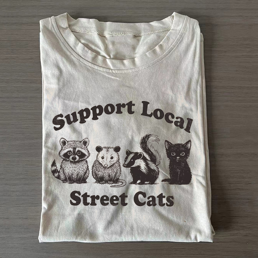ShawnCraft® Official: Support Local Street Cats T-shirt - Premium Breathable Cotton Apparel