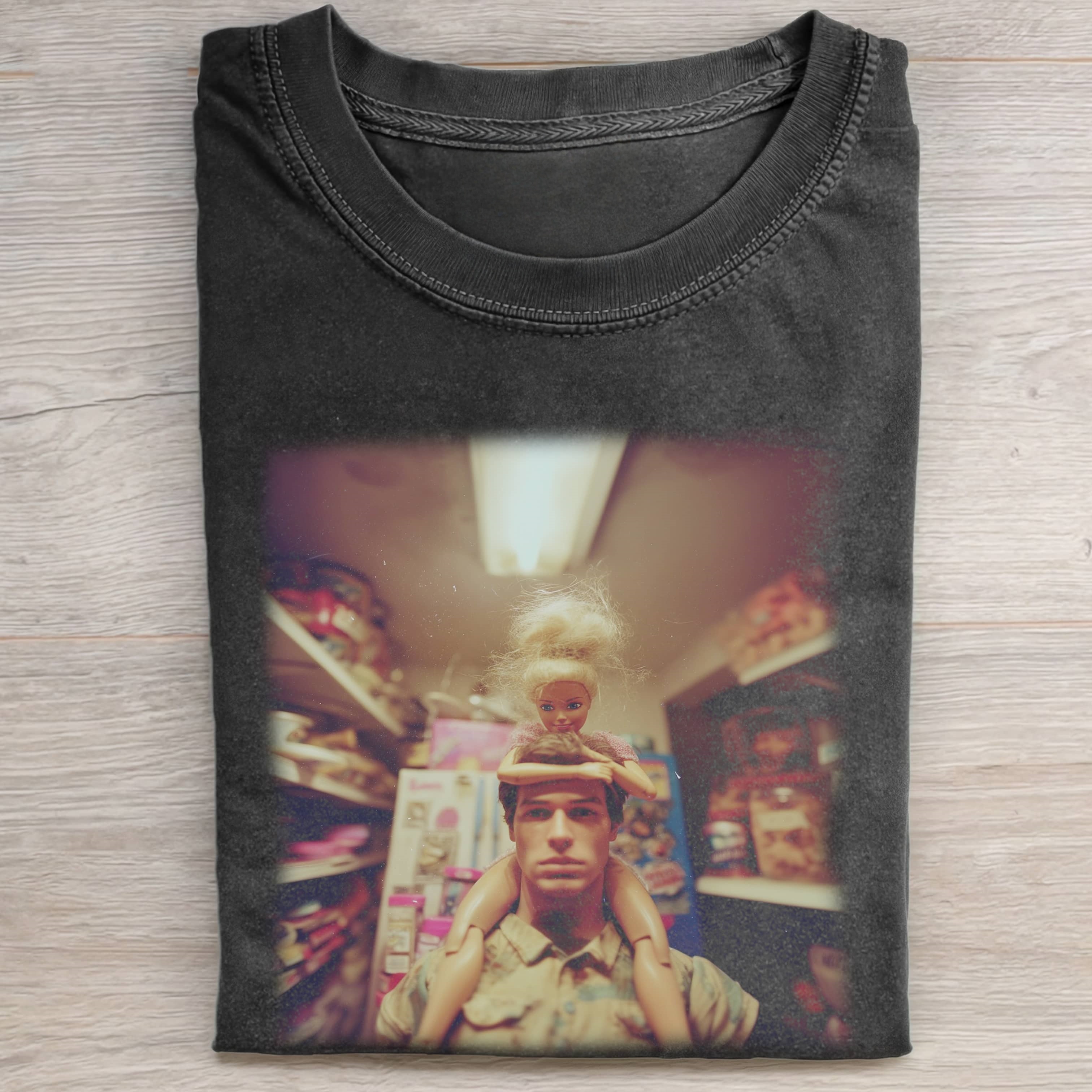 COUPLE Funny Doll Face GIRL SUPERMARKET T-SHIRTS