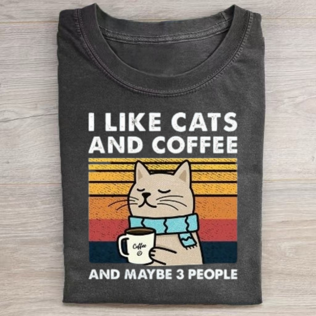 Vintage Cat Coffee Lover Quote T-Shirt