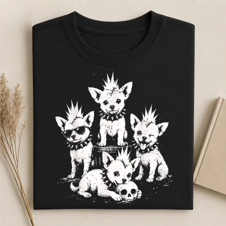 Punk Rock Chihuahua Graphic T-Shirt
