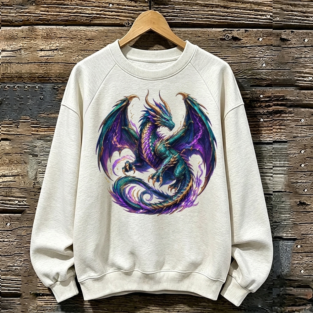 Gothic Mythical Dragon Garment-Dyed Sweatshirt